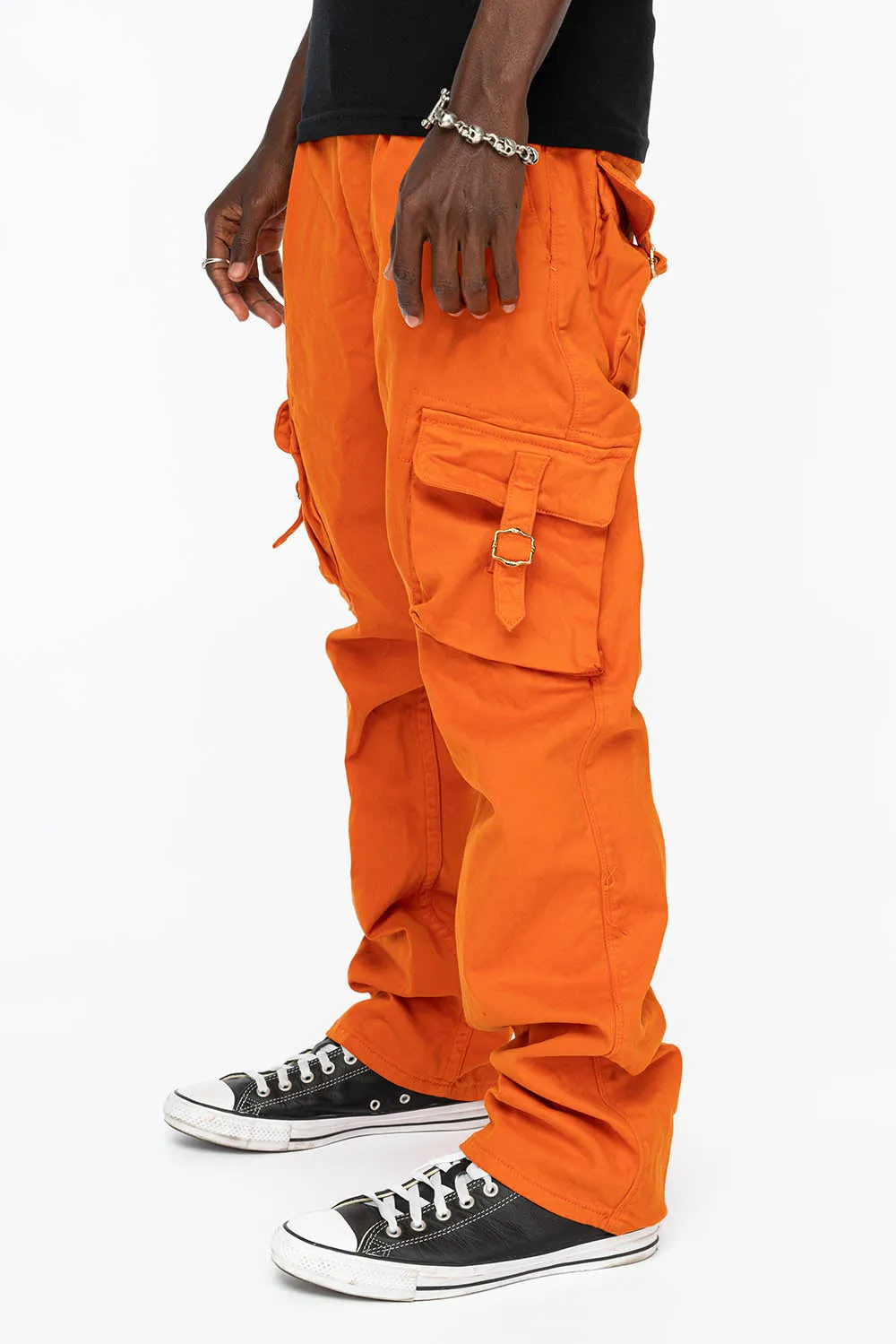 ROBINS NEW MILITARY STYLE CARGO PANTS IN ORANGE COLOR WASH sold by Robin's Jean