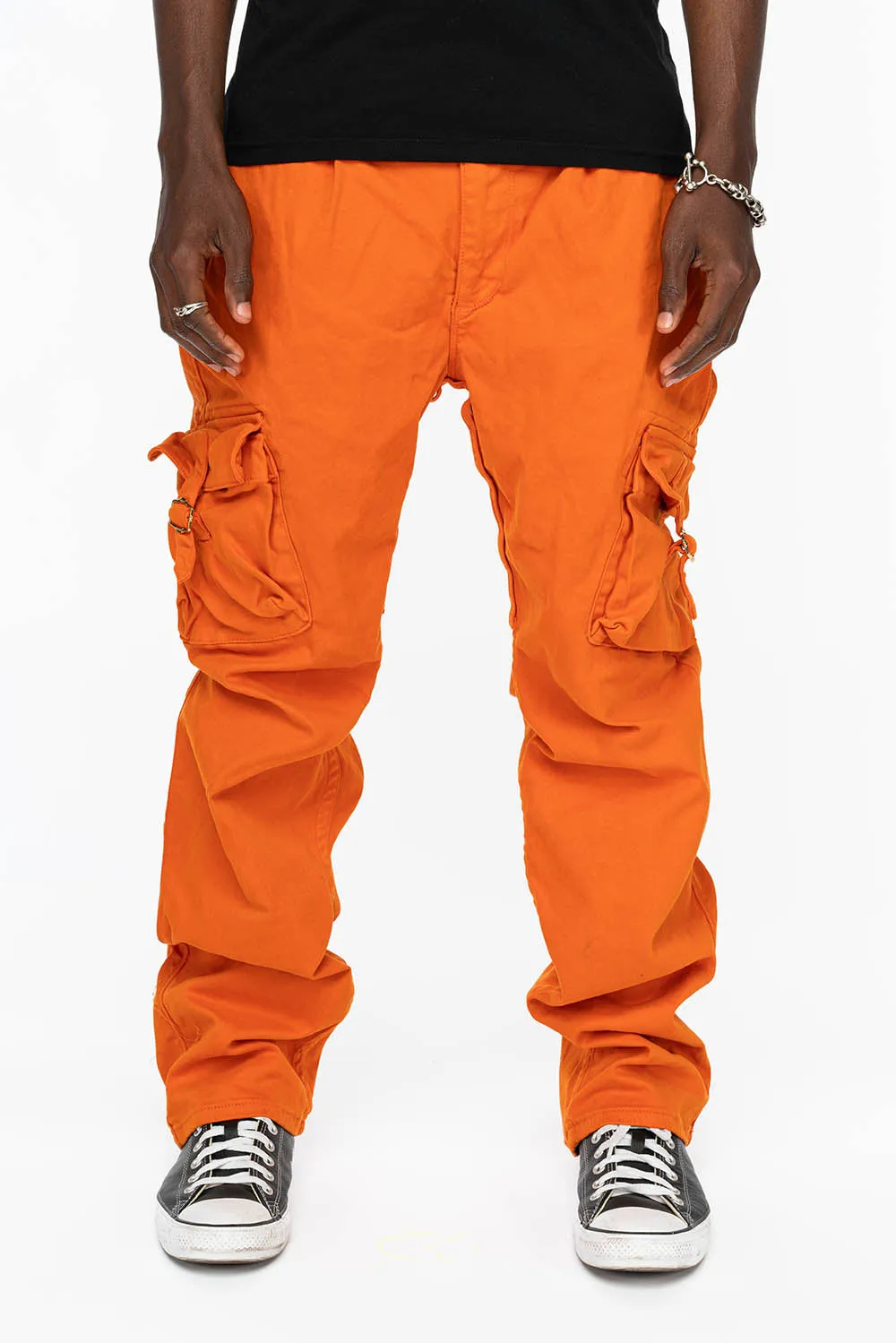 ROBINS NEW MILITARY STYLE CARGO PANTS IN ORANGE COLOR WASH sold by Robin's Jean product image thumbnail 2