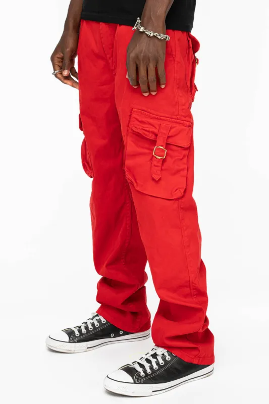 ROBINS NEW MILITARY STYLE CARGO PANTS IN RED COLOR WITH EMBROIDERY sold by Robin's Jean