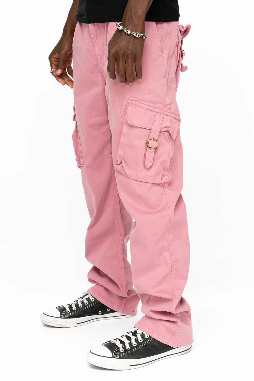 ROBINS NEW MILITARY STYLE CARGO PANTS IN PINK COLOR WASH sold by Robin's Jean