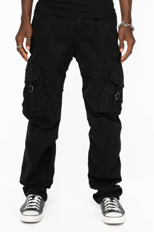 ROBINS NEW MILITARY STYLE CARGO PANTS IN BLACK WASH sold by Robin's Jean