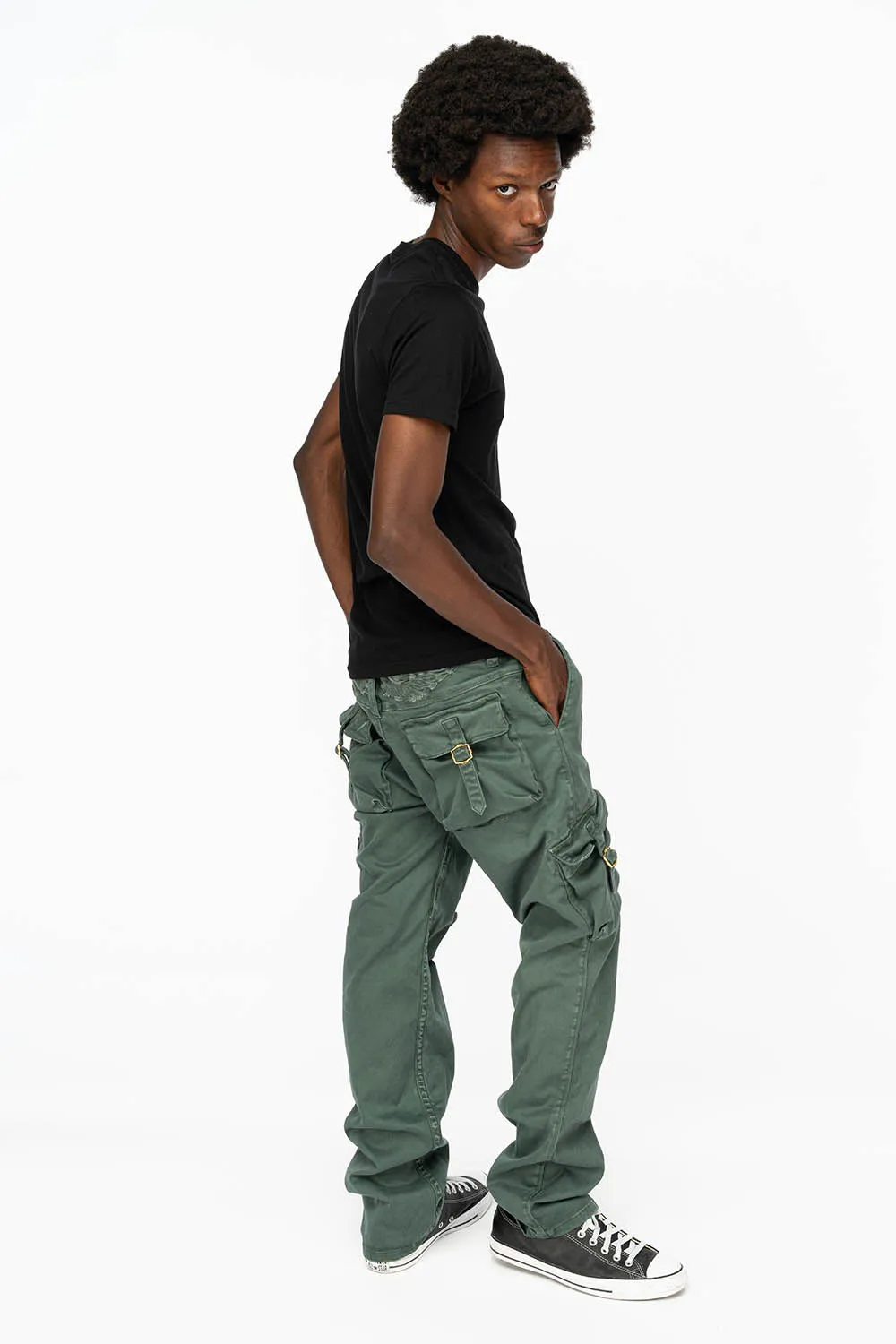 ROBINS NEW MILITARY STYLE CARGO PANTS IN FOREST WASH sold by Robin's Jean product image thumbnail 4