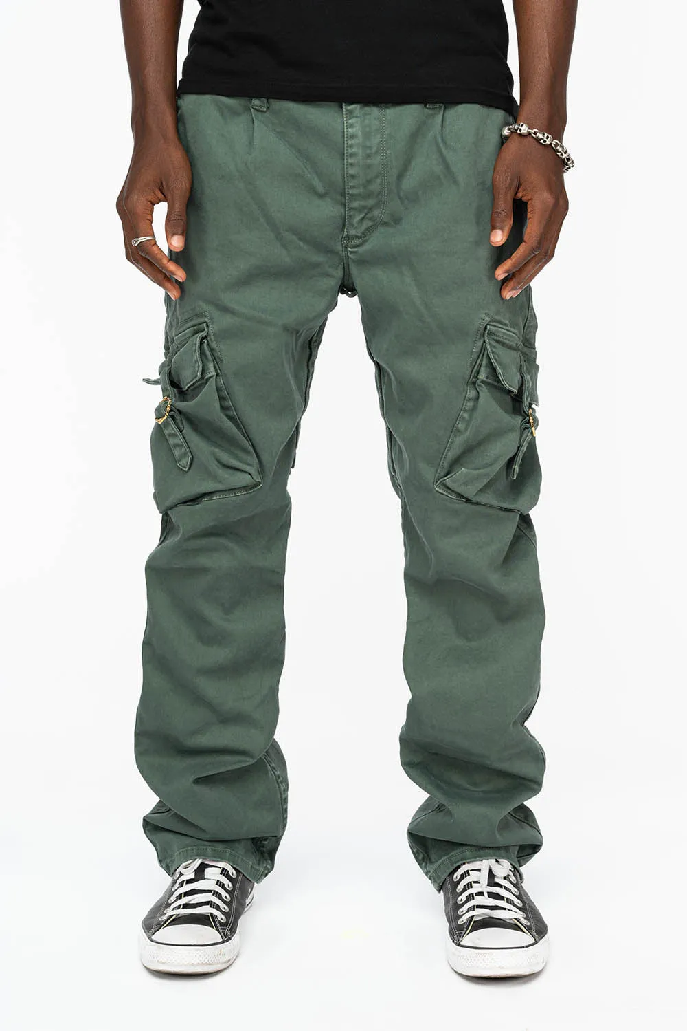 ROBINS NEW MILITARY STYLE CARGO PANTS IN FOREST WASH sold by Robin's Jean