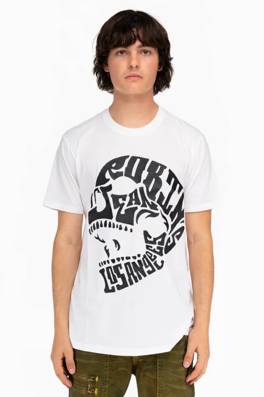 L.A. BLACK SKULL TEE IN WHITE sold by Robin's Jean