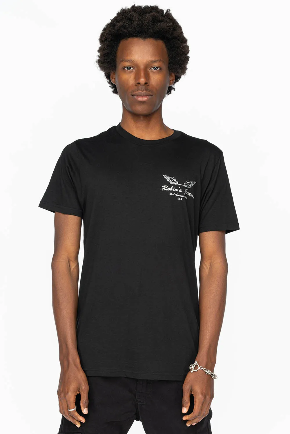 ROBIN WINGS TEE IN BLACK SILVER GLITTER sold by Robin's Jean product image thumbnail 2