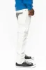 MENS LONG FLAP SLIM JEANS WITH FULL CLEAR & SAPPHIRE CRYSTALS IN PURE WHITE DNM sold by Robin's Jean