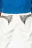 MENS LONG FLAP SLIM JEANS WITH FULL CLEAR & SAPPHIRE CRYSTALS IN PURE WHITE DNM sold by Robin's Jean