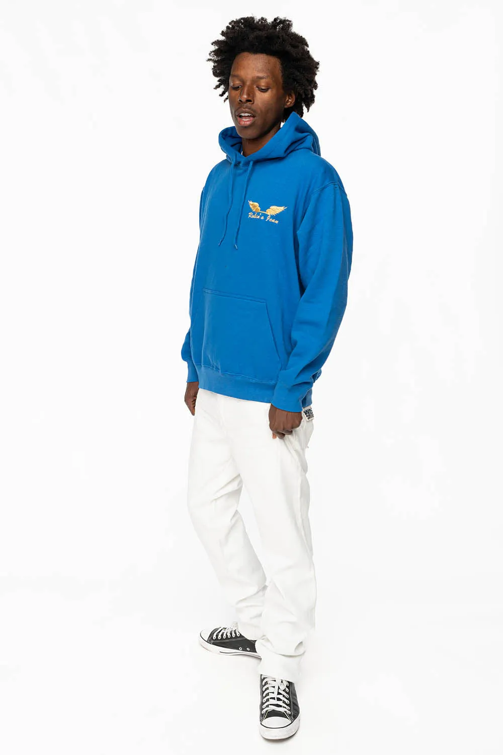 MENS LONG FLAP SLIM JEANS WITH FULL CLEAR & SAPPHIRE CRYSTALS IN PURE WHITE DNM sold by Robin's Jean product image thumbnail 5