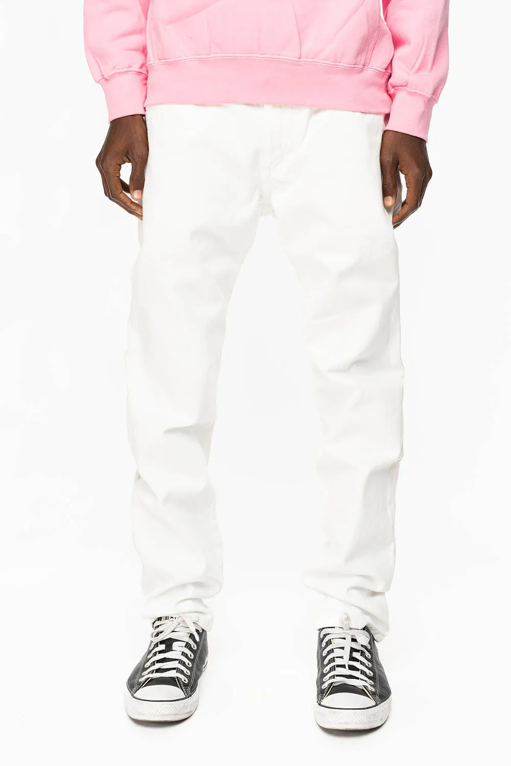 MENS LONG FLAP SLIM JEANS WITH FULL AURUM CRYSTALS IN PURE WHITE DNM sold by Robin's Jean product image thumbnail 2