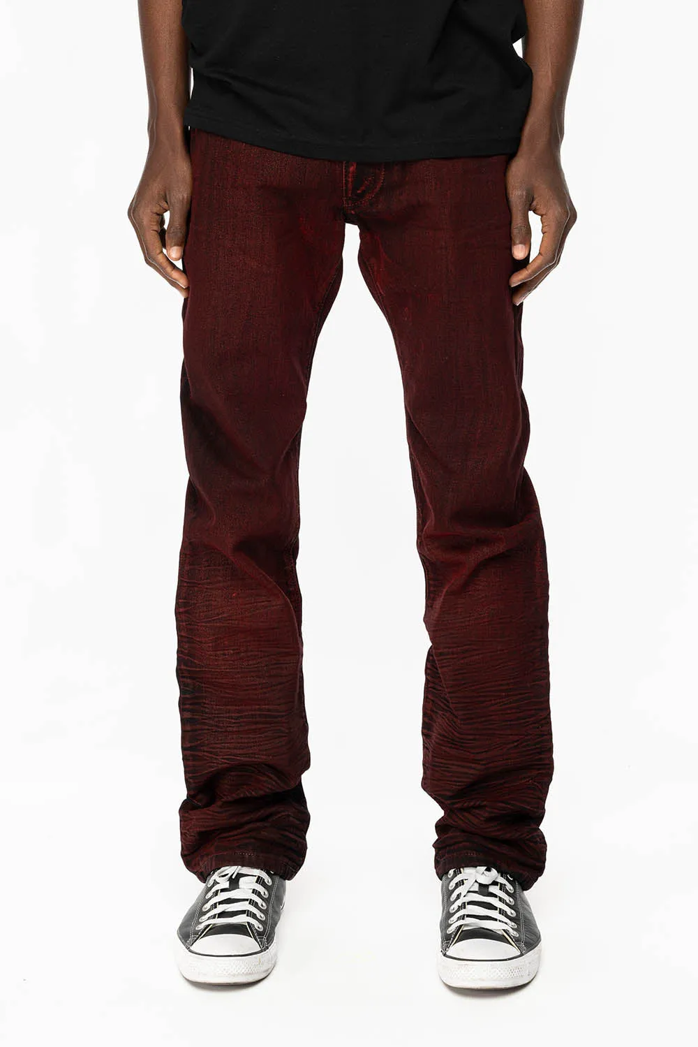 KILLER FLAP STRAIGHT LEG JEANS WITH FULL CRYSTALS IN DIGGER RED COATED WASH sold by Robin's Jean product image thumbnail 2