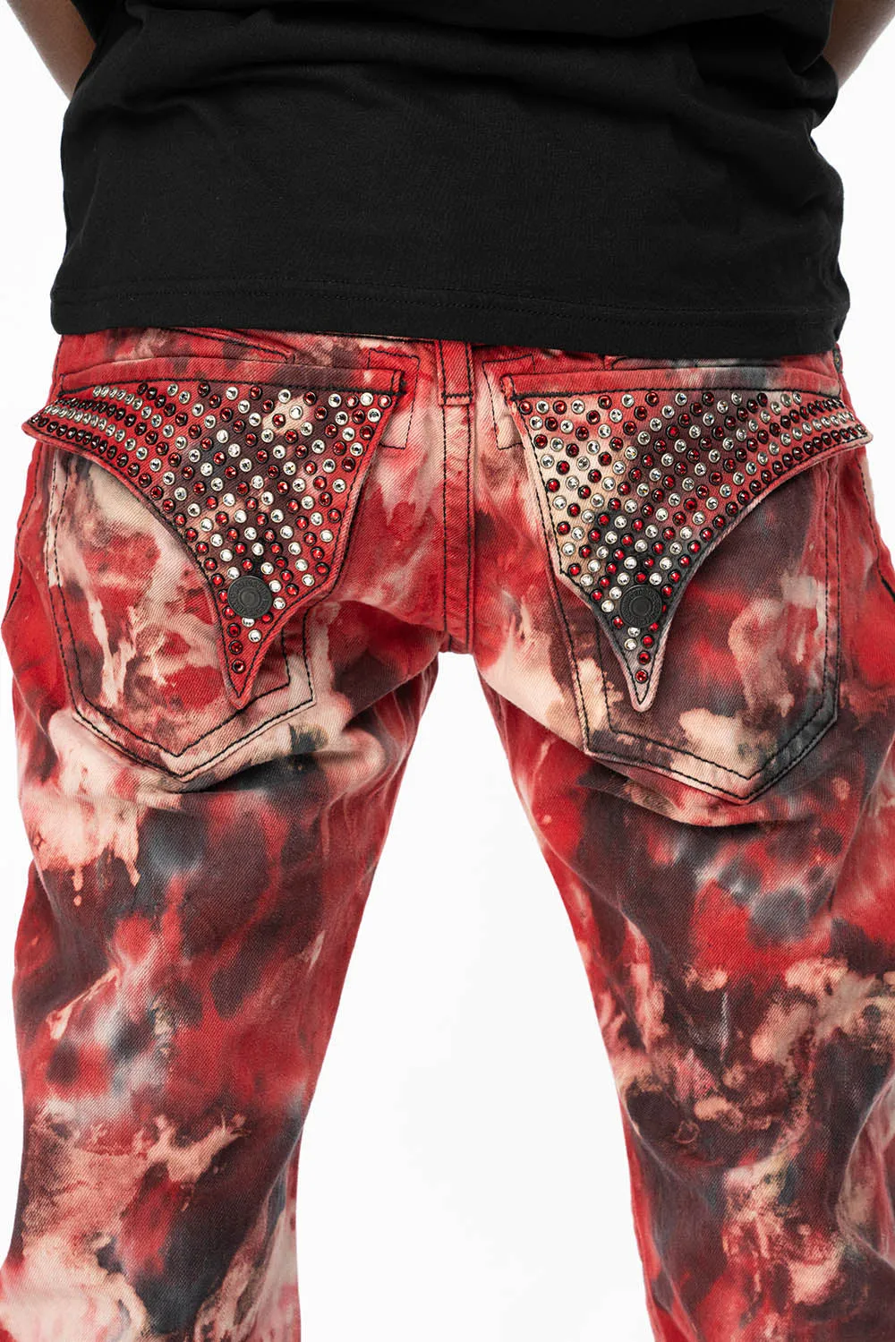 KILLER FLAP STRAIGHT LEG JEANS WITH FULL CRYSTALS IN RED SUN DANCE WASH sold by Robin's Jean product image thumbnail 4