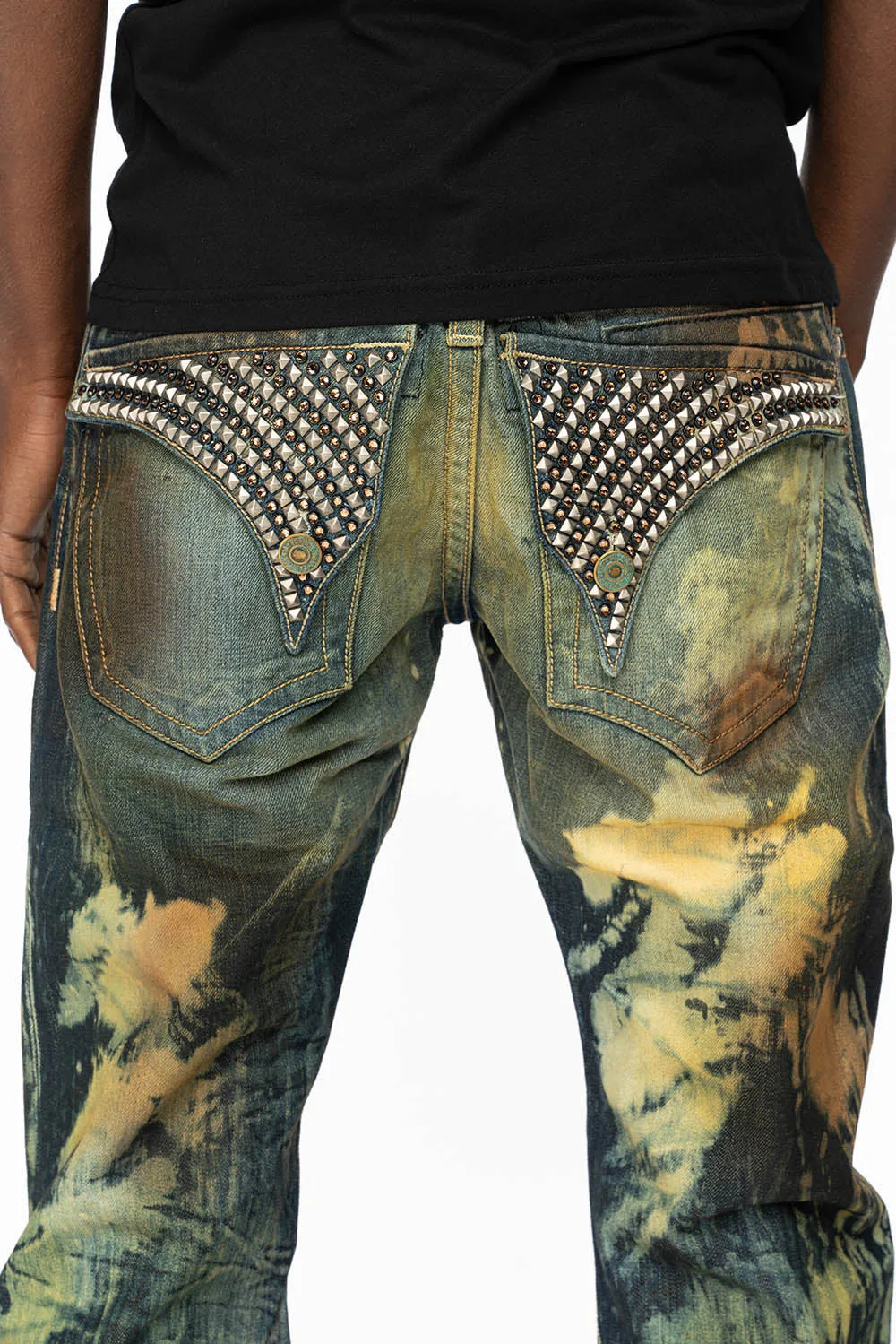 KILLER FLAP STRAIGHT LEG JEANS WITH FULL CRYSTALS AND STUDS IN TOPANGA CANYON WASH sold by Robin's Jean product image thumbnail 4