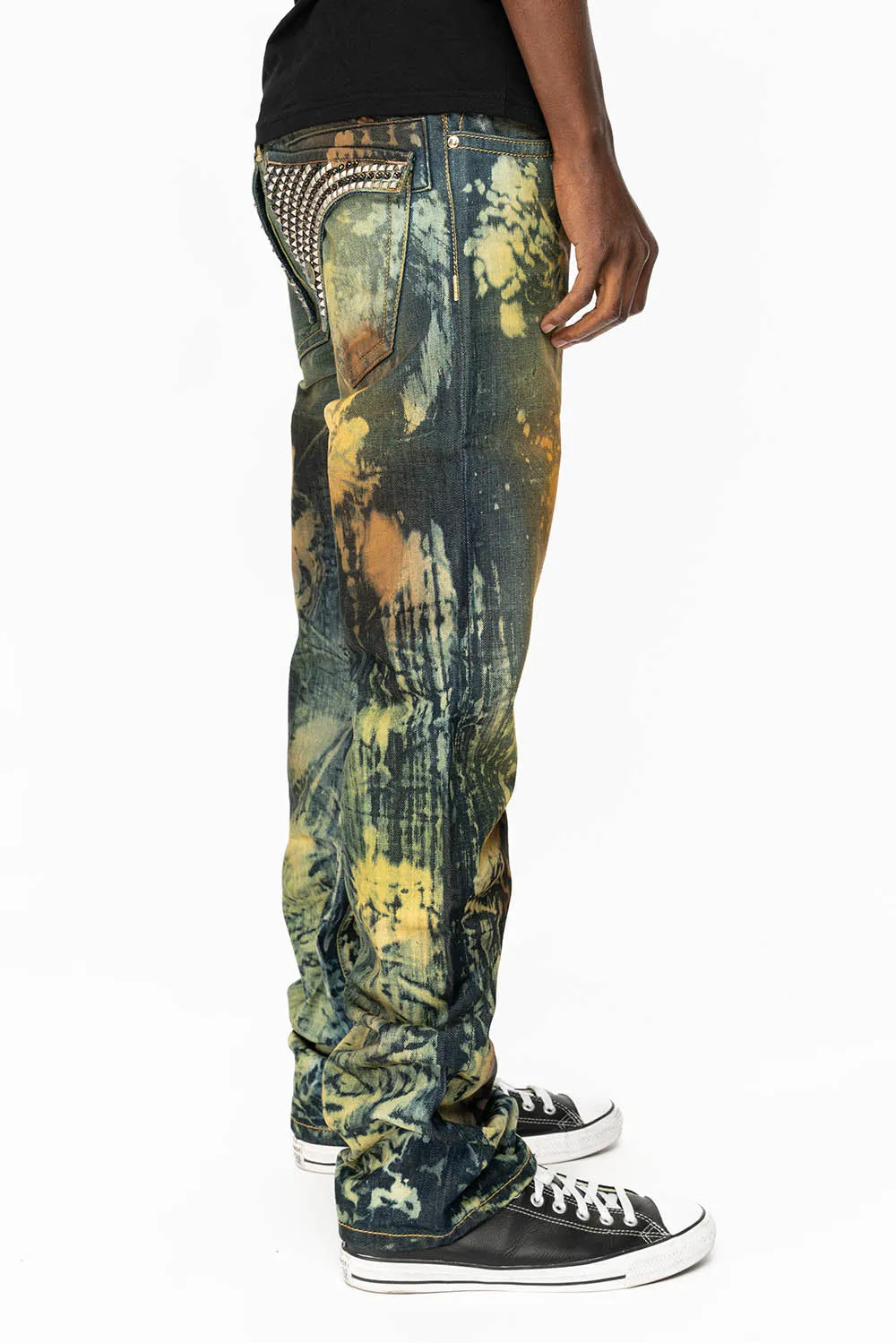 KILLER FLAP STRAIGHT LEG JEANS WITH FULL CRYSTALS AND STUDS IN TOPANGA CANYON WASH sold by Robin's Jean product image thumbnail 3