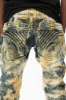MENS LONG FLAP SLIM RIPPED JEANS WITH FULL CRYSTALS IN SYDNEY WASH sold by Robin's Jean