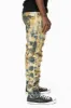 MENS LONG FLAP SLIM RIPPED JEANS WITH FULL CRYSTALS IN SYDNEY WASH sold by Robin's Jean