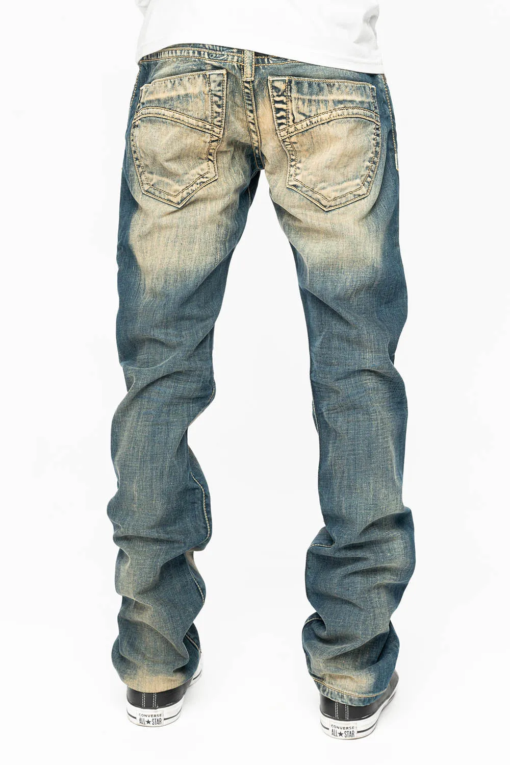CLASSIC 5 POCKET STRAIGHT LEG JEANS IN BLUE VENICE WASH sold by Robin's Jean product image thumbnail 3