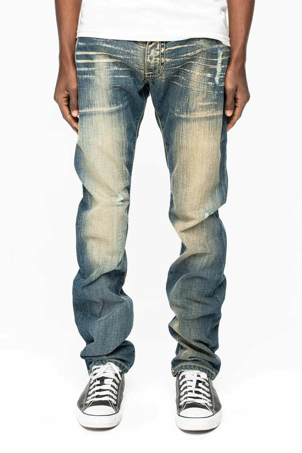 CLASSIC 5 POCKET STRAIGHT LEG JEANS IN BLUE VENICE WASH sold by Robin's Jean