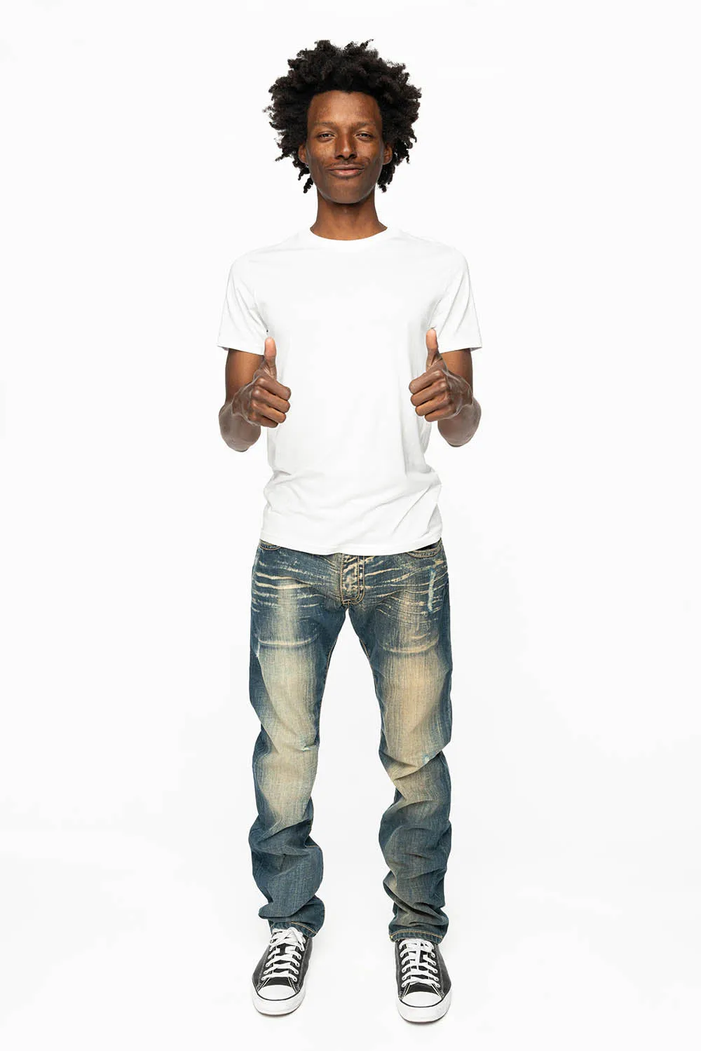 CLASSIC 5 POCKET STRAIGHT LEG JEANS IN BLUE VENICE WASH sold by Robin's Jean product image thumbnail 5