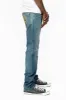 CLASSIC 5 POCKET  STRAIGHT  LEG JEANS  IN BLUE  3D MEDIUM WASH WITH PATCH sold by Robin's Jean