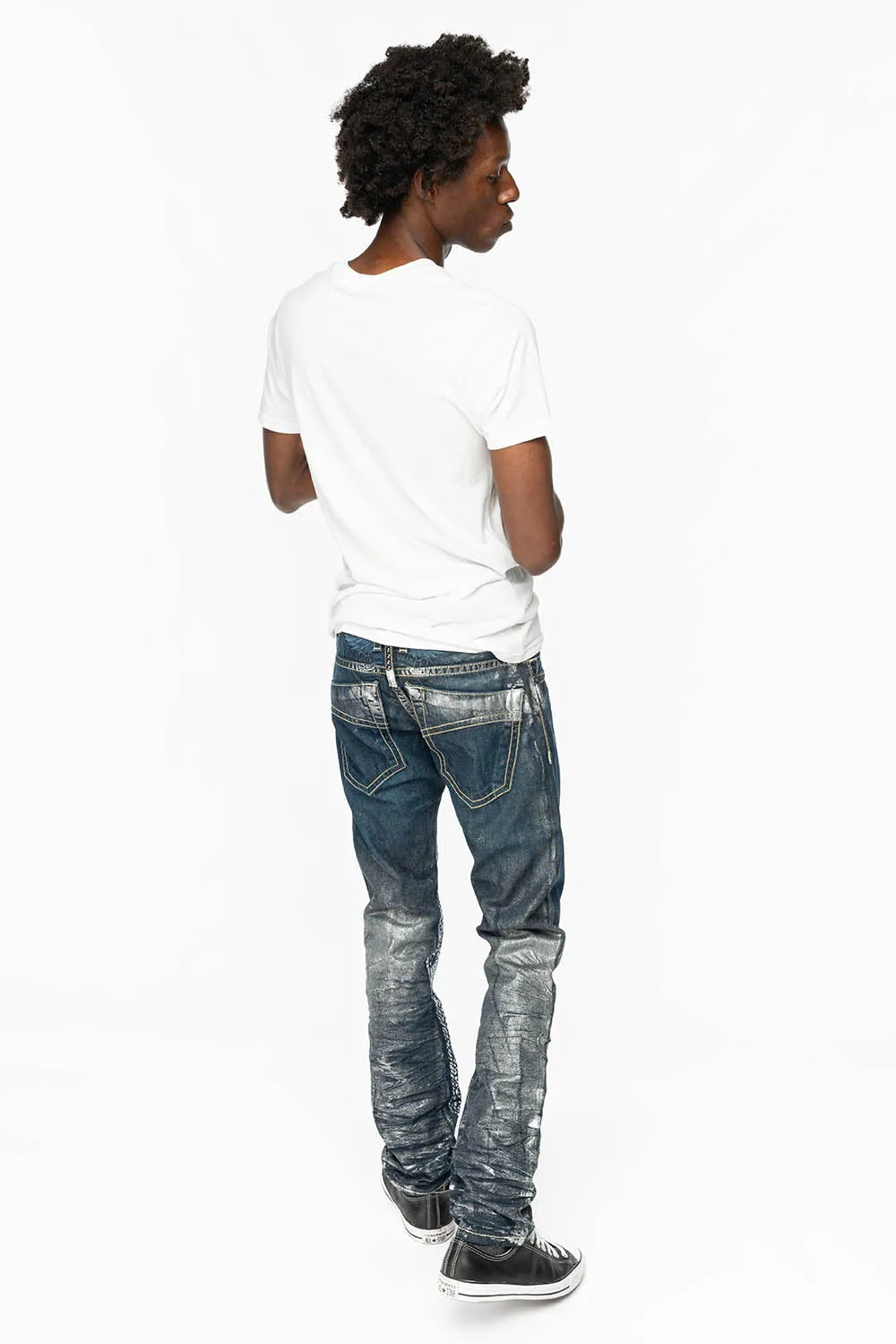 CLASSIC 5 POCKET STRAIGHT LEG JEANS IN DESIGNER SNAKE SILVER WASH sold by Robin's Jean product image thumbnail 4