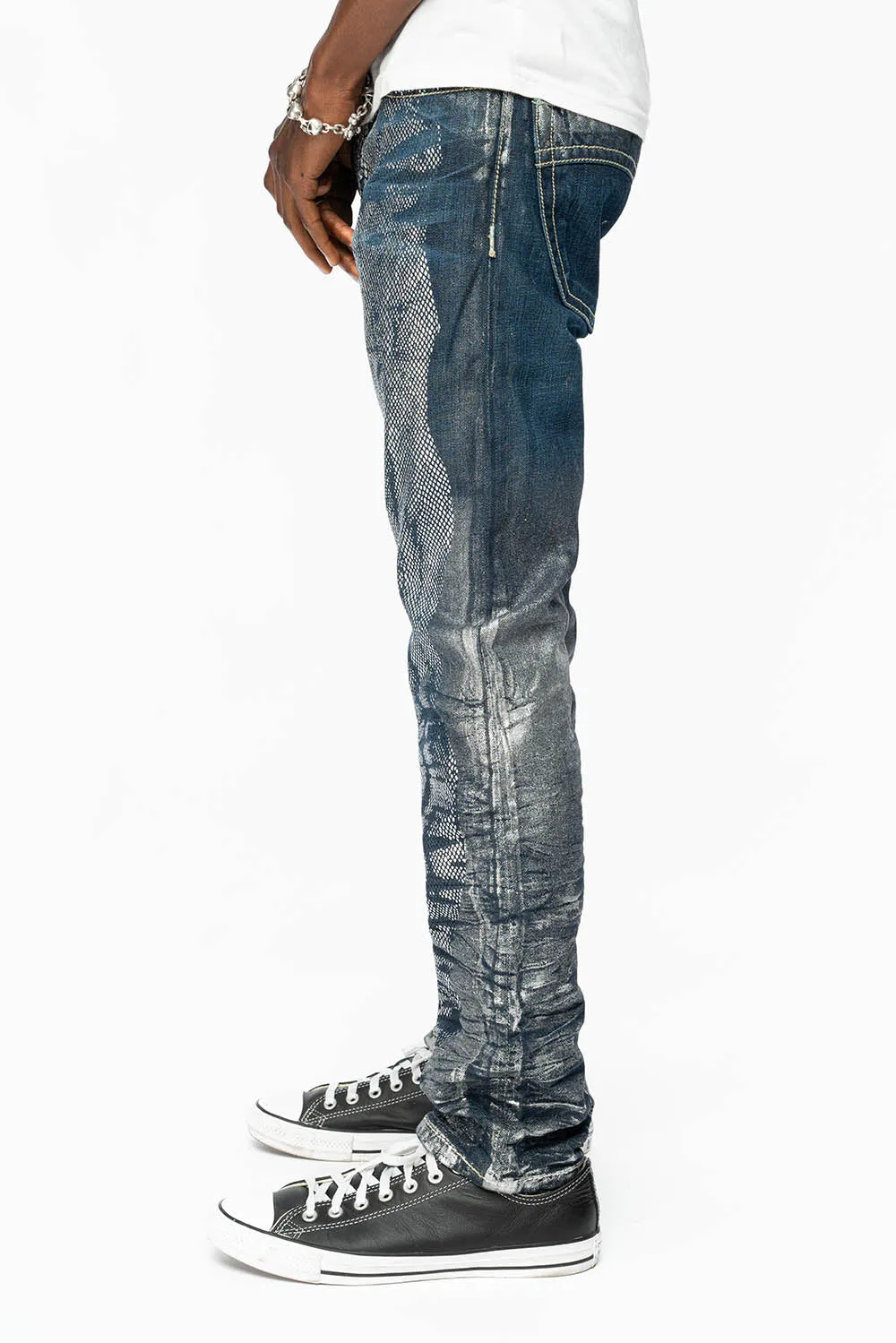 CLASSIC 5 POCKET STRAIGHT LEG JEANS IN DESIGNER SNAKE SILVER WASH sold by Robin's Jean product image thumbnail 3