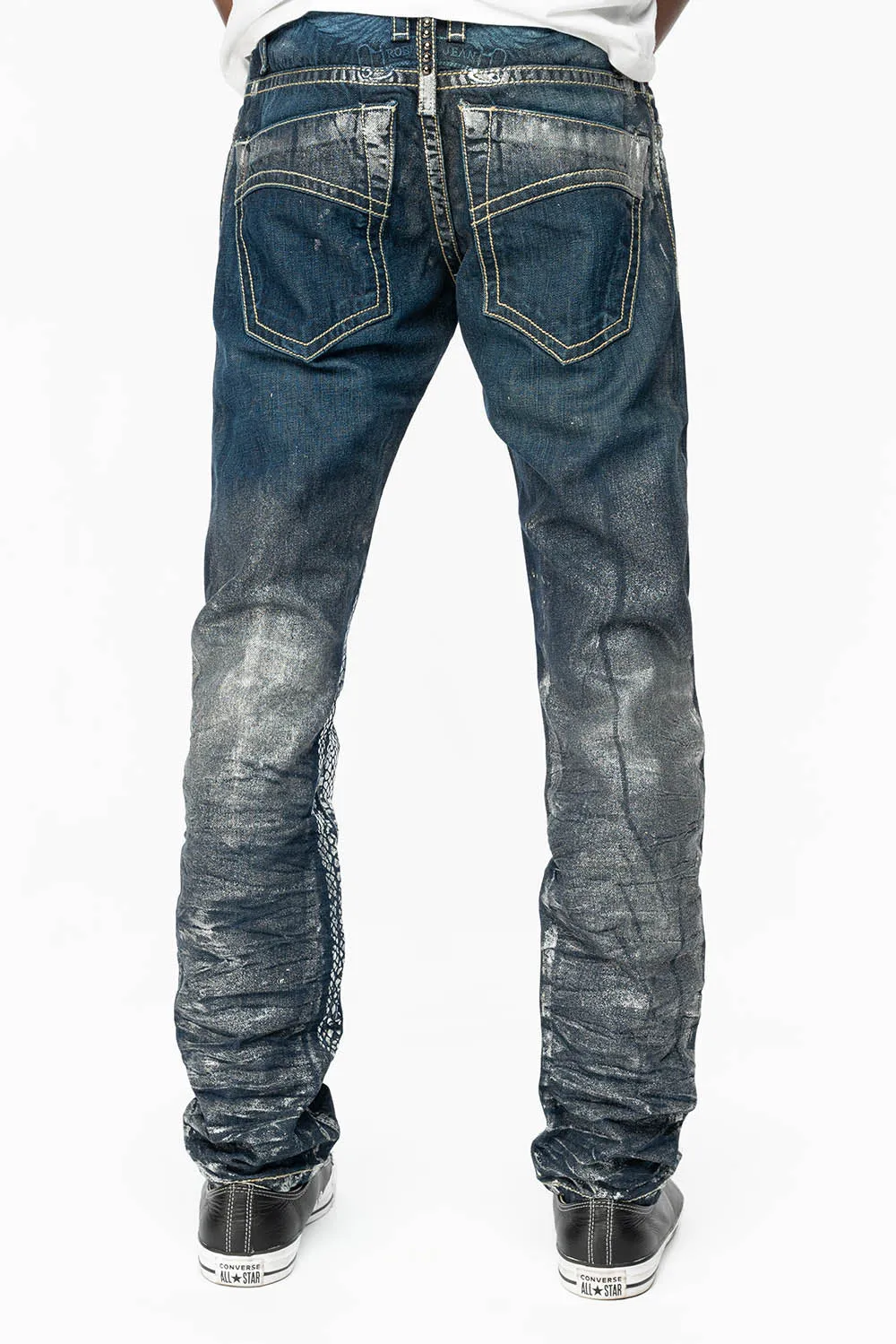 CLASSIC 5 POCKET STRAIGHT LEG JEANS IN DESIGNER SNAKE SILVER WASH sold by Robin's Jean product image thumbnail 2