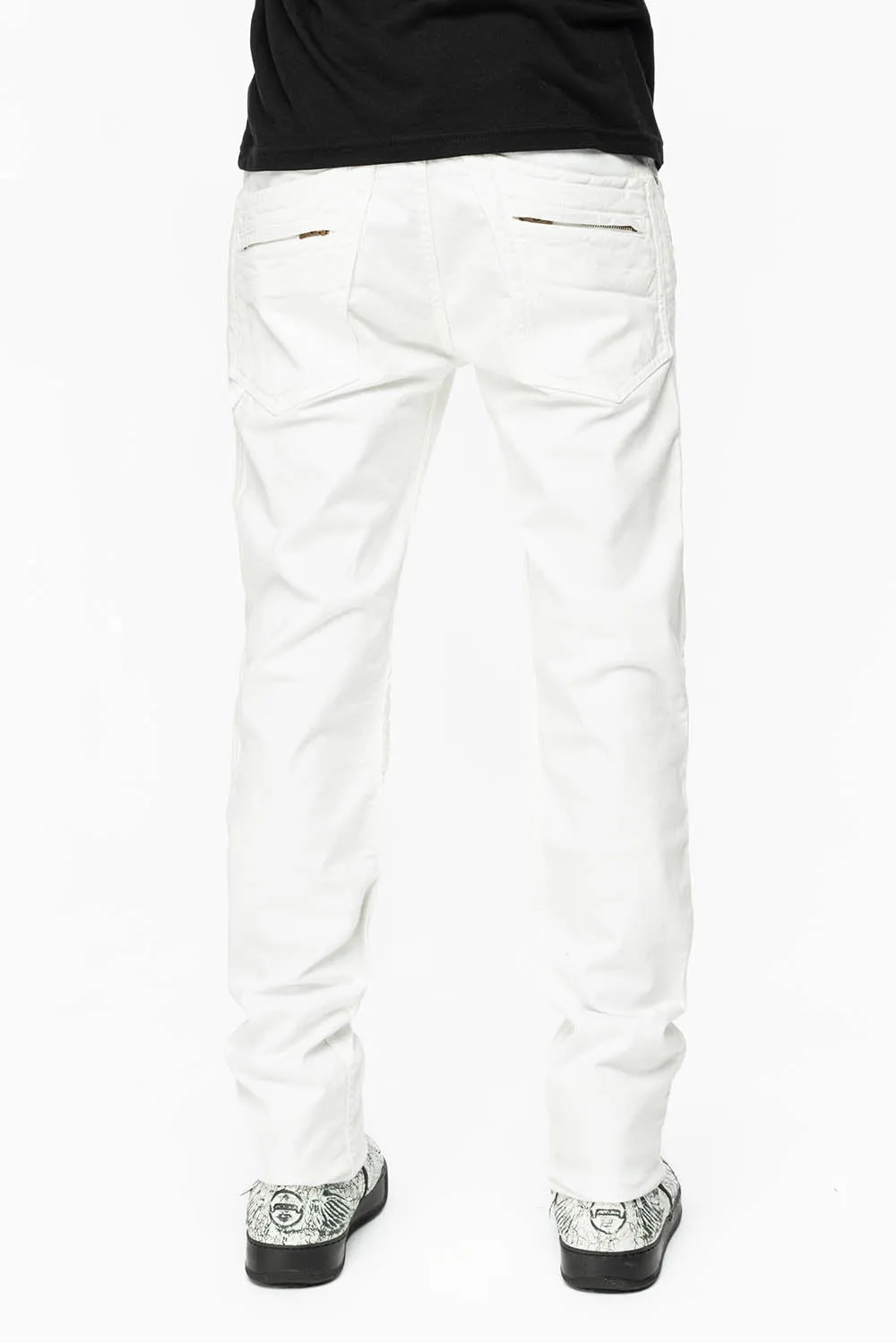 MENS MOTO BIKER JEANS IN WHITE sold by Robin's Jean product image thumbnail 5
