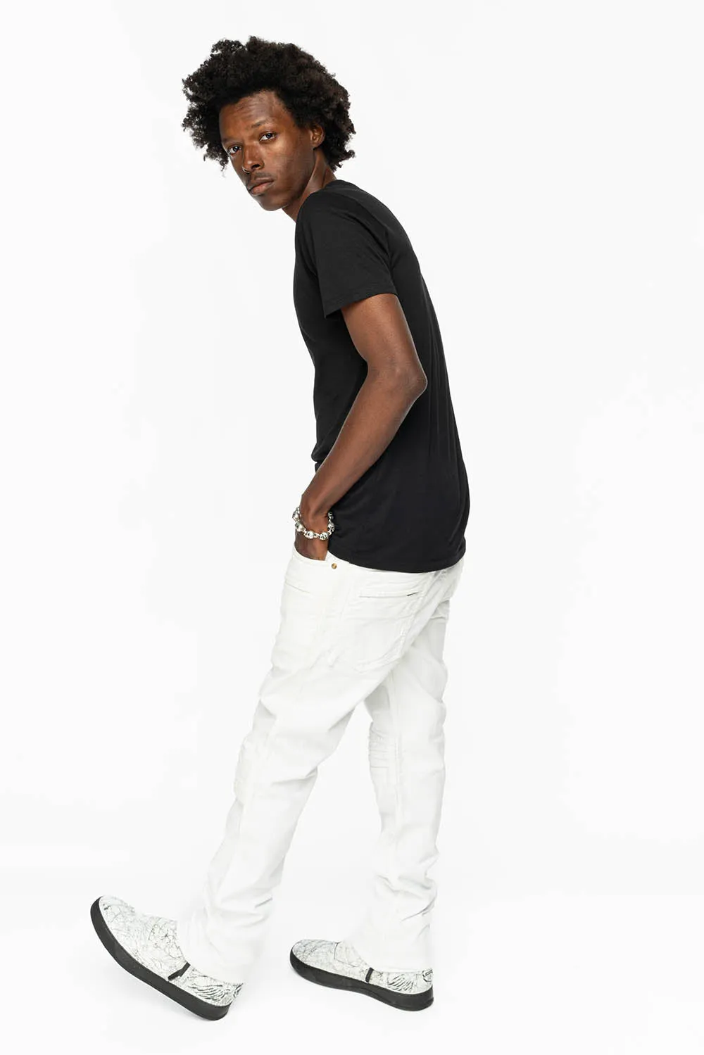 MENS MOTO BIKER JEANS IN WHITE sold by Robin's Jean product image thumbnail 3