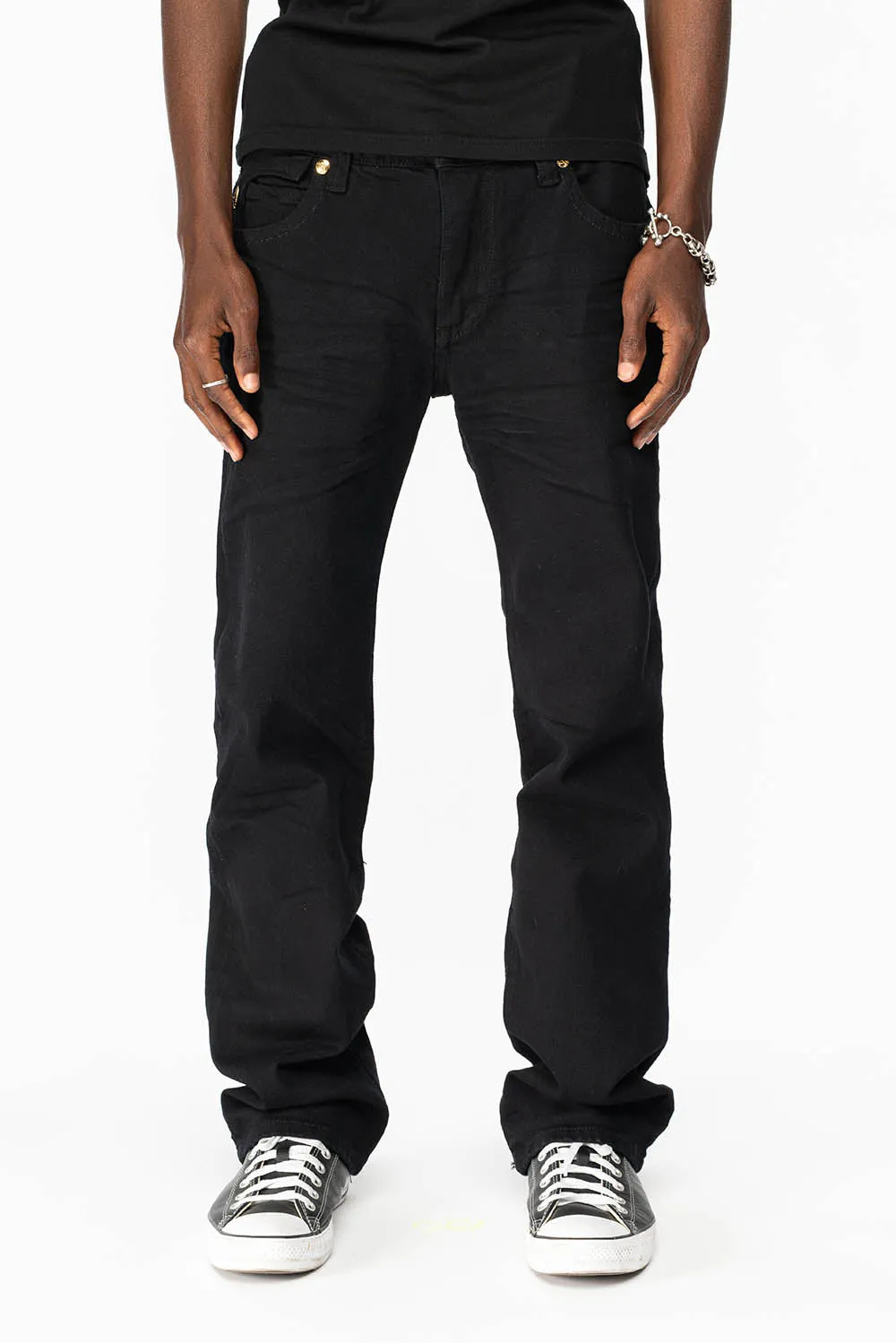 ROBIN’S KILLER FLAP MENS STRAIGHT LEG JEAN IN PURE BLACK sold by Robin's Jean