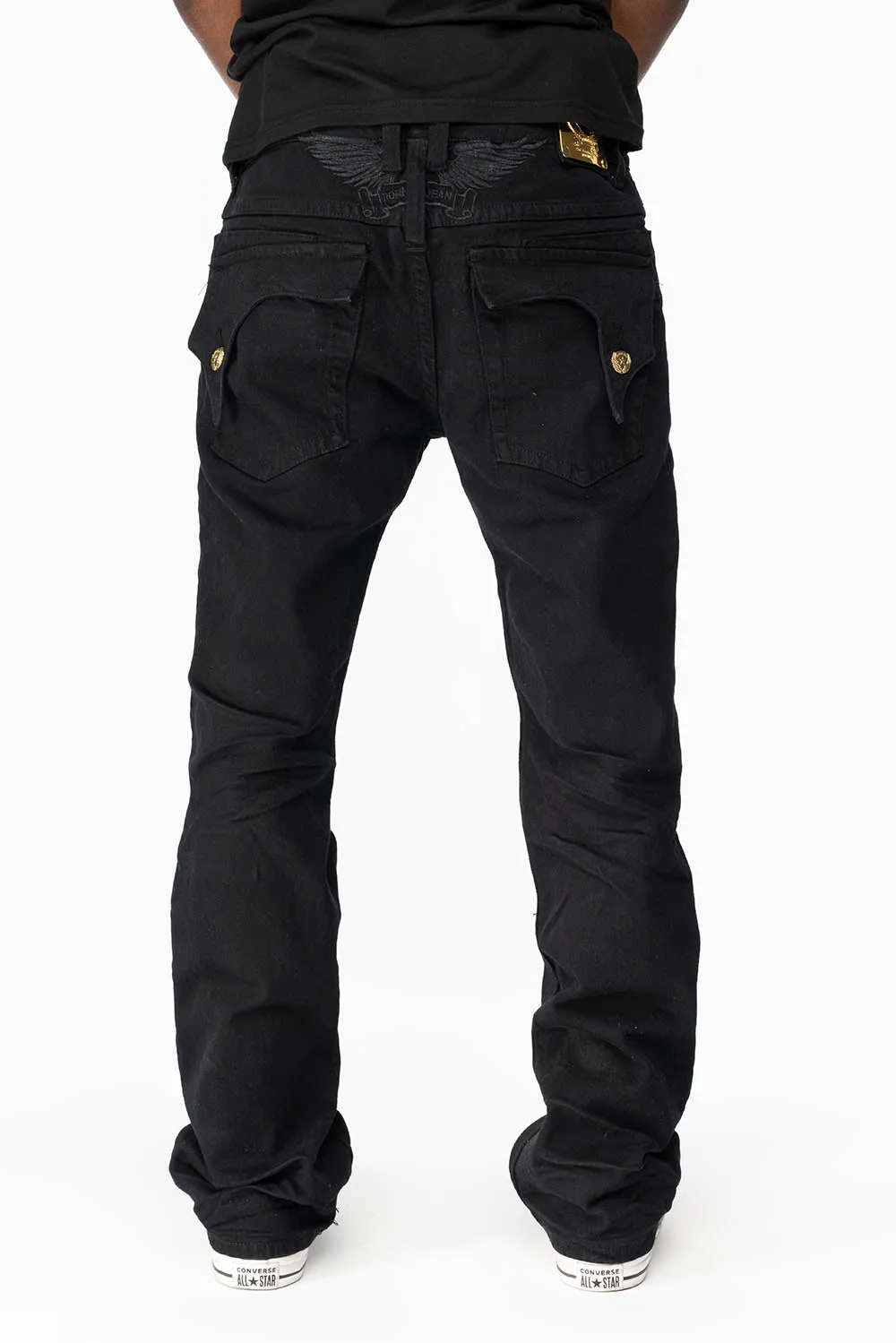 ROBIN’S KILLER FLAP MENS STRAIGHT LEG JEAN IN PURE BLACK sold by Robin's Jean product image thumbnail 2