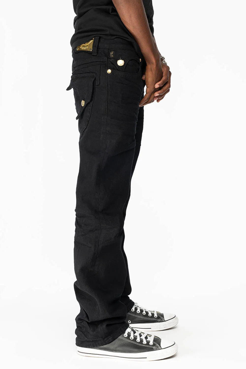 ROBIN’S KILLER FLAP MENS STRAIGHT LEG JEAN IN PURE BLACK sold by Robin's Jean product image thumbnail 3