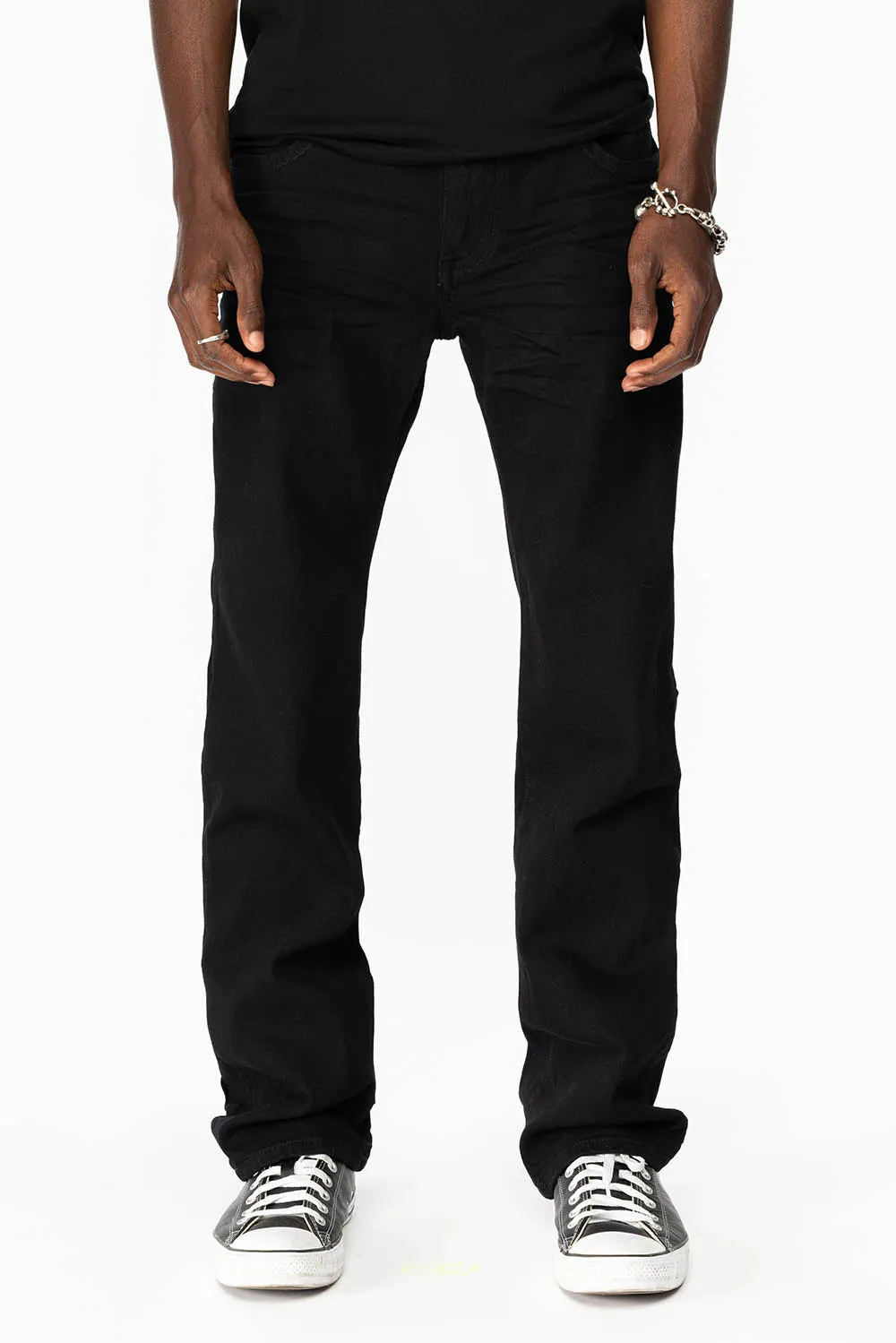 KILLER FLAP MENS STRAIGHT LEG JEAN IN PURE BLACK sold by Robin's Jean
