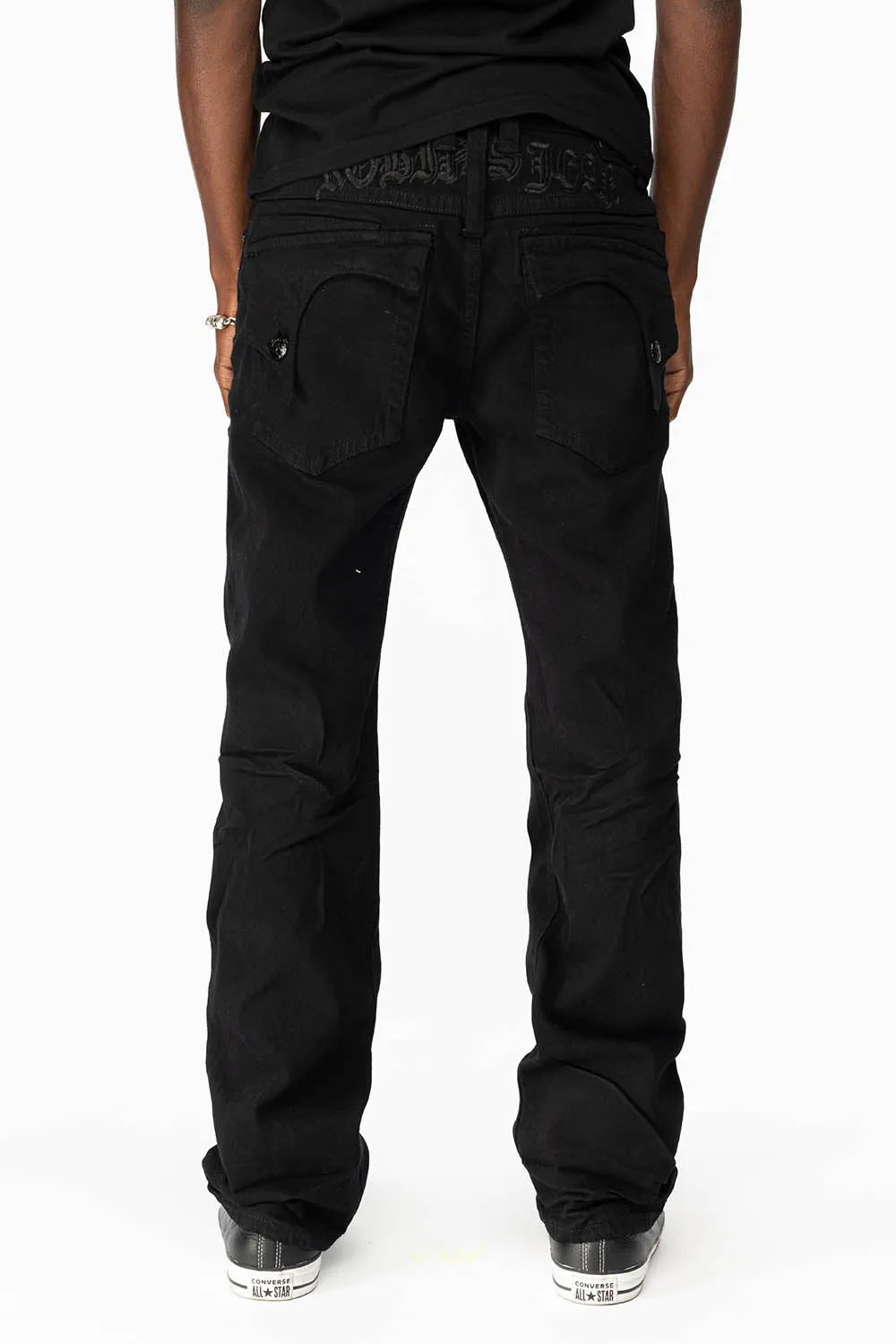 KILLER FLAP MENS STRAIGHT LEG JEAN IN PURE BLACK sold by Robin's Jean product image thumbnail 2