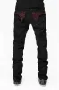 LONG FLAP SLIM FIT MENS JEANS WITH RED CRYSTALS IN ANTIQUE BLACK sold by Robin's Jean