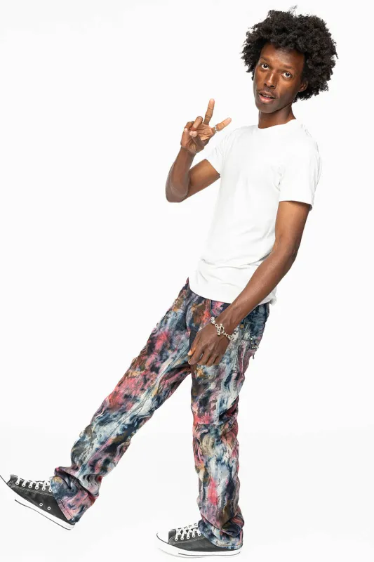 ROBIN'S LIMITED EDITION  JEANS IN BABA RED WASH WITH TANZANITE CRYSTALS sold by Robin's Jean