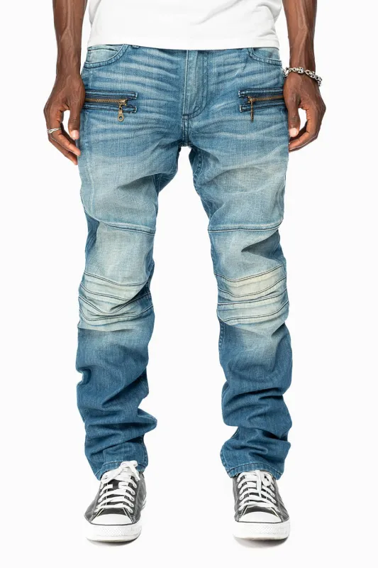 ROBINS RED LABEL BIKER JEANS IN MEDIUM BLUE WASH sold by Robin's Jean