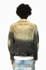 MENS DENIM JACKET IN LIGHT YELLOW 4D DARK PERU WASH WITH GOLD WINGS sold by Robin's Jean
