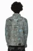 BROWN SNAKE SKIN JACKET WITH BLACK EMBROIDERED LOGO WINGS AND CRYSTALS sold by Robin's Jean
