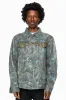 BROWN SNAKE SKIN JACKET WITH BLACK EMBROIDERED LOGO WINGS AND CRYSTALS sold by Robin's Jean