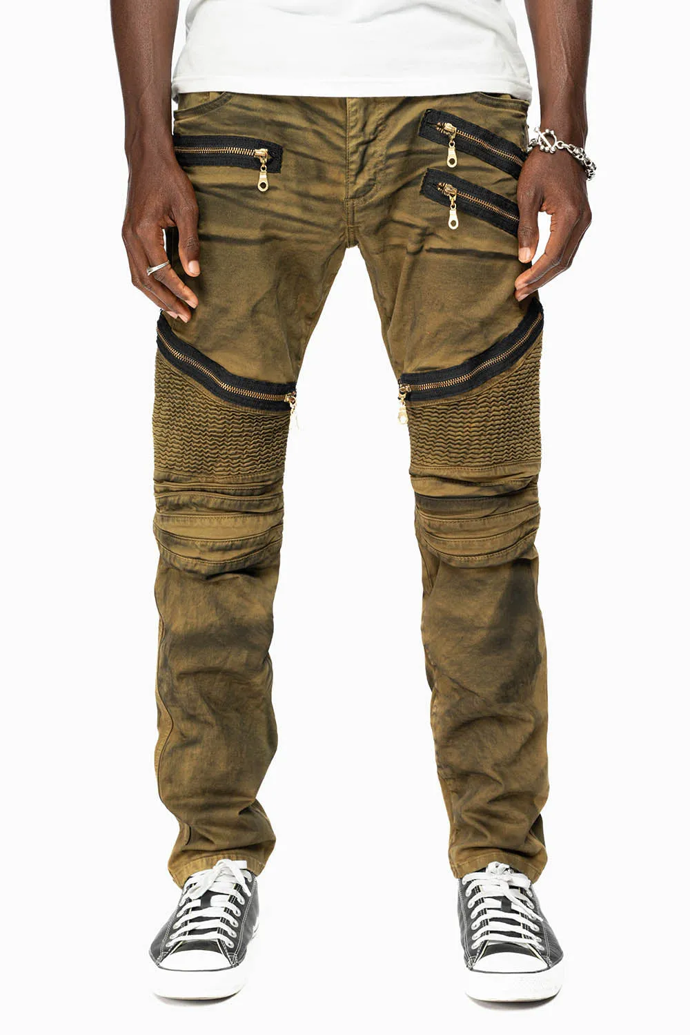 LONG FLAP BIKER IN SUPER NATURAL OLIVE WASH sold by Robin's Jean product image thumbnail 5
