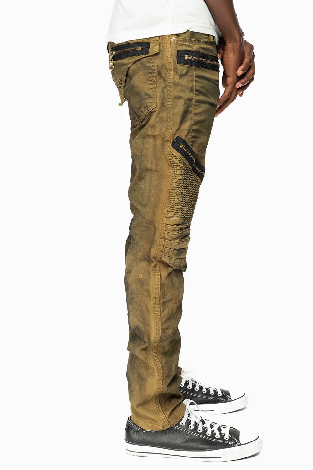 LONG FLAP BIKER IN SUPER NATURAL OLIVE WASH sold by Robin's Jean product image thumbnail 4