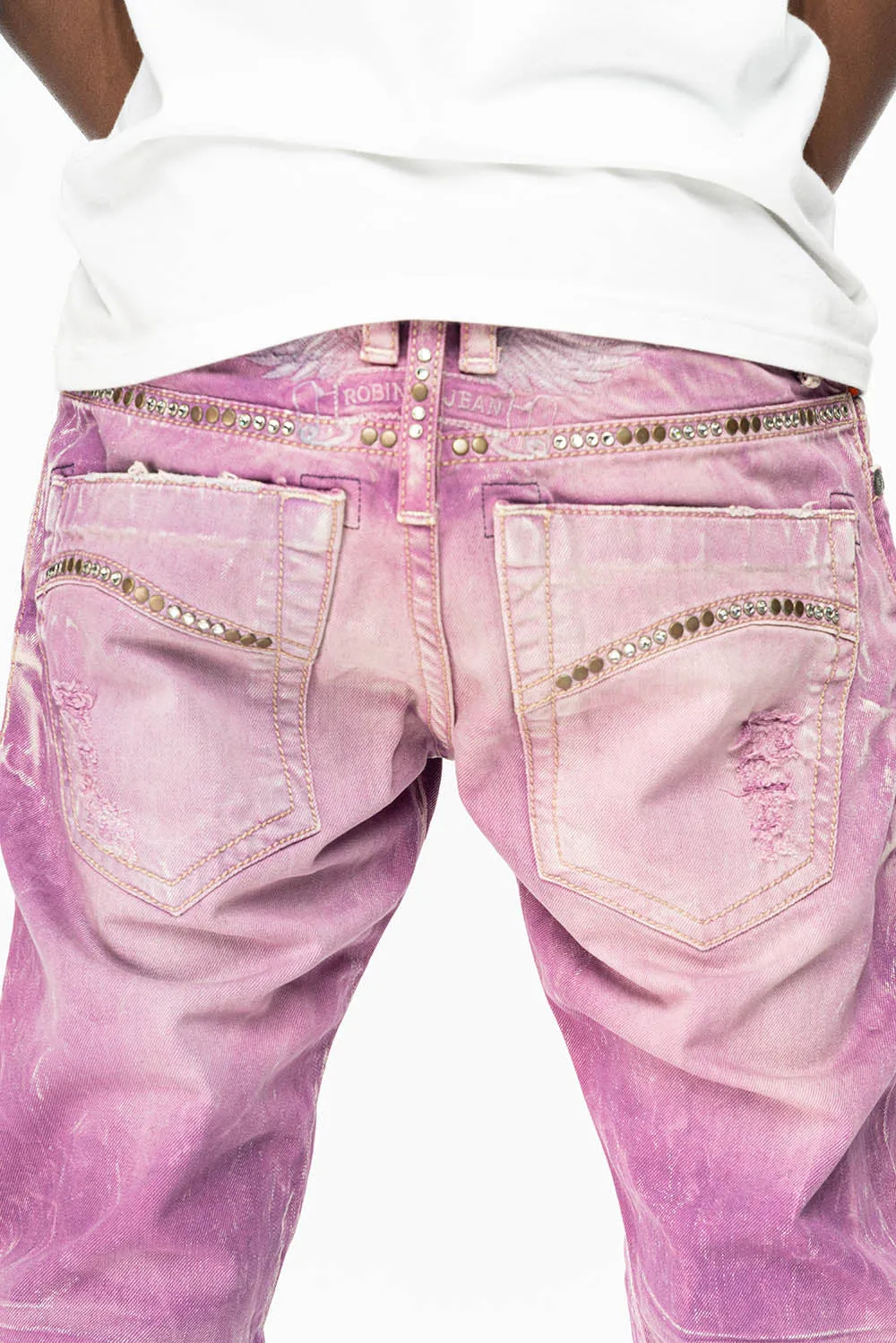 CLASSIC 5 POCKET SLIM LEG JEANS IN MONTECITO DESTROY WASH EMBELISHED WITH CRYSTALS AND STUDS sold by Robin's Jean product image thumbnail 2