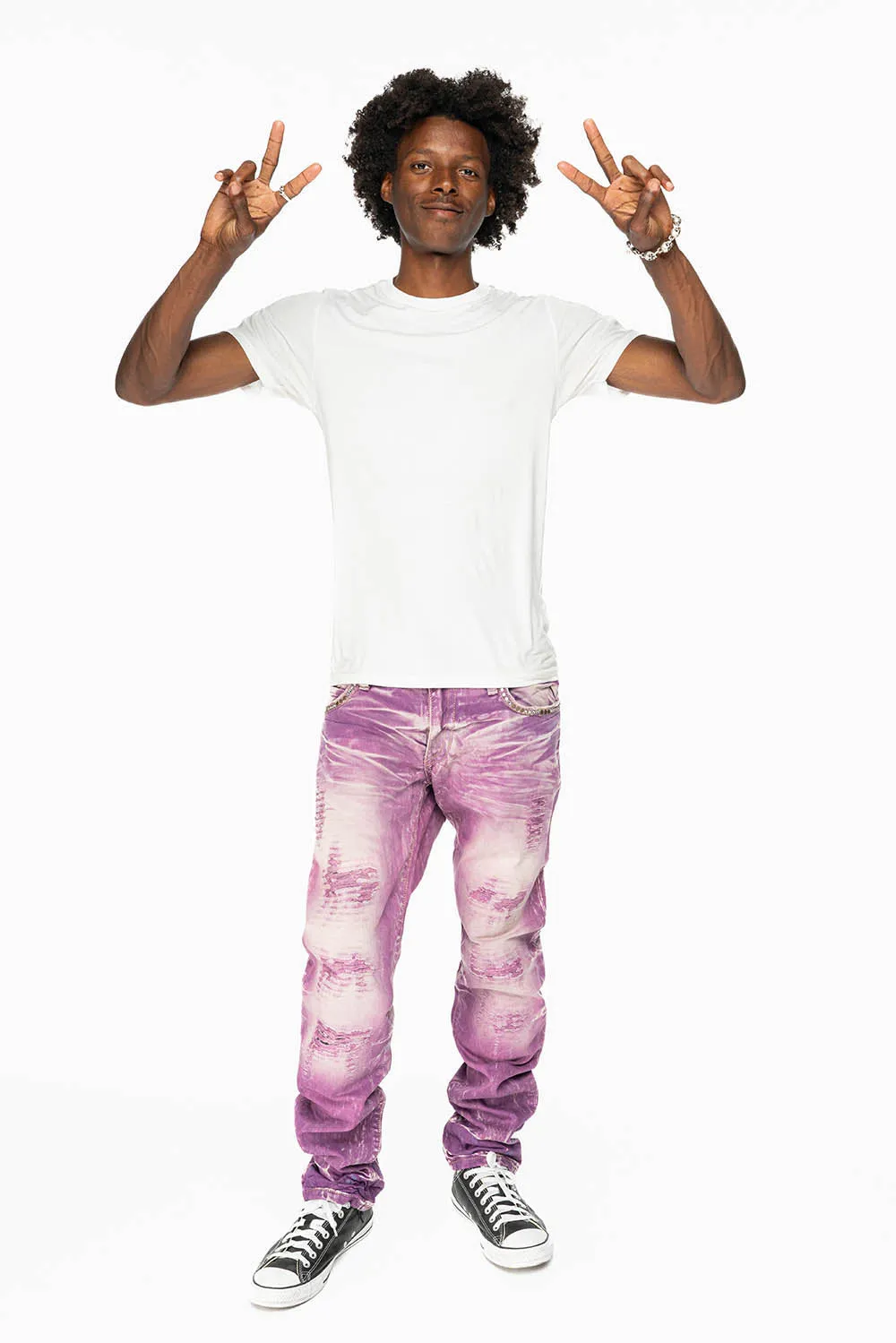 CLASSIC 5 POCKET SLIM LEG JEANS IN MONTECITO DESTROY WASH EMBELISHED WITH CRYSTALS AND STUDS sold by Robin's Jean product image thumbnail 5