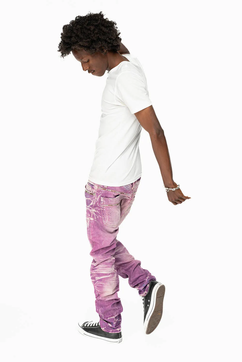 CLASSIC 5 POCKET SLIM LEG JEANS IN MONTECITO DESTROY WASH EMBELISHED WITH CRYSTALS AND STUDS sold by Robin's Jean