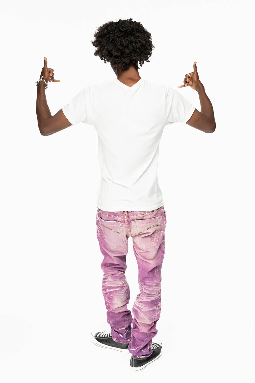 CLASSIC 5 POCKET SLIM LEG JEANS IN MONTECITO DESTROY WASH EMBELISHED WITH CRYSTALS AND STUDS sold by Robin's Jean product image thumbnail 3