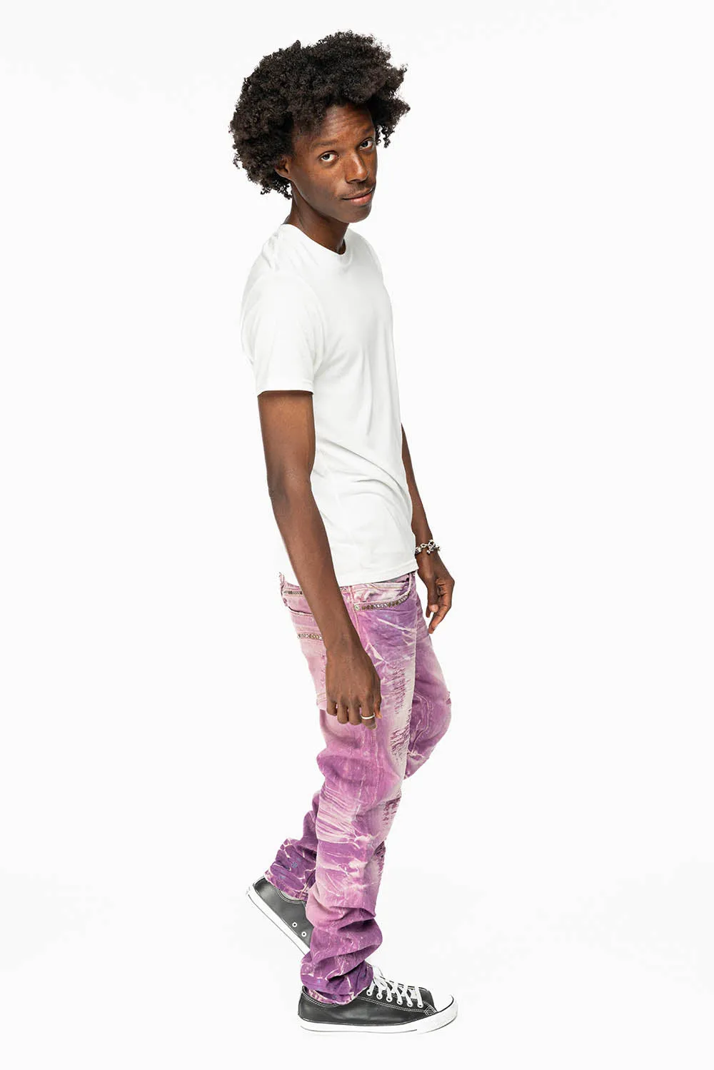 CLASSIC 5 POCKET SLIM LEG JEANS IN MONTECITO DESTROY WASH EMBELISHED WITH CRYSTALS AND STUDS sold by Robin's Jean product image thumbnail 4