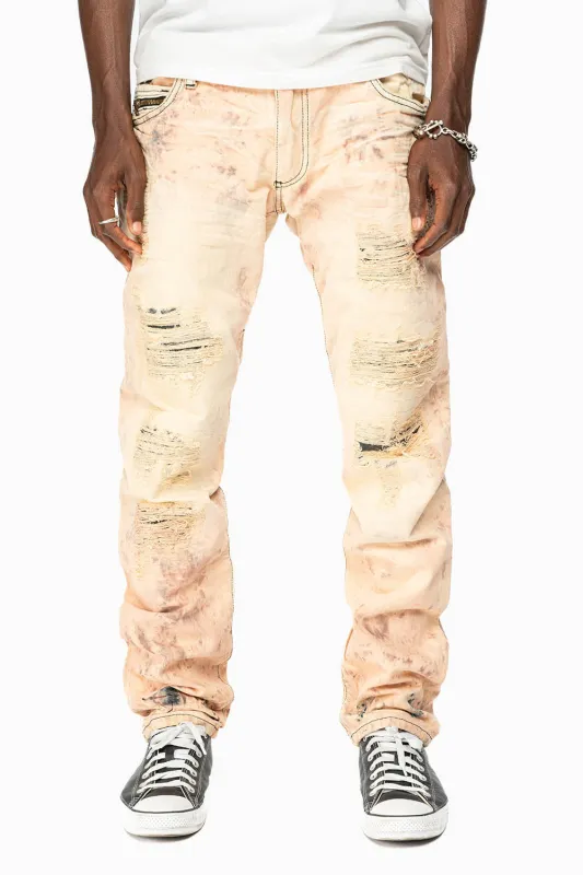 MINI FLAP MENS SLIM JEANS IN JULIETTE DESTROY BROKEN REPAIR WASH WITH CRYSTALS AND STUDS sold by Robin's Jean