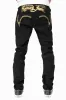 KILLER FLAP MENS SKINNY JEANS IN PURE BLACK WITH EMBELLISHED GOLD ROBIN’S LOGO AND CRYSTALS sold by Robin's Jean