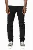 KILLER FLAP MENS SKINNY JEANS IN PURE BLACK WITH EMBELLISHED GOLD ROBIN’S LOGO AND CRYSTALS sold by Robin's Jean