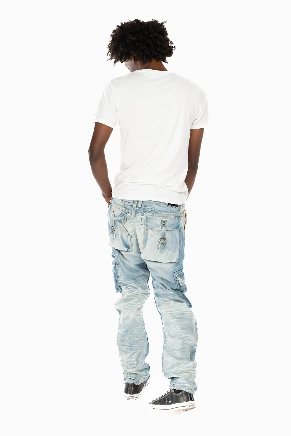 MENS PREDATOR CARGO PANTS IN BLUE OMAHA LIGHT WASH sold by Robin's Jean product image thumbnail 4